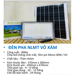 ĐÈN PHA NĂNG LƯỢNG MẶT TRỜI VỎ XÁM 800W SINOL MK