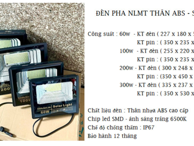 ĐÈN PHA NĂNG LƯỢNG MẶT TRỜI ABS